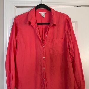 H&M Pink Casual Button-Down Shirt
